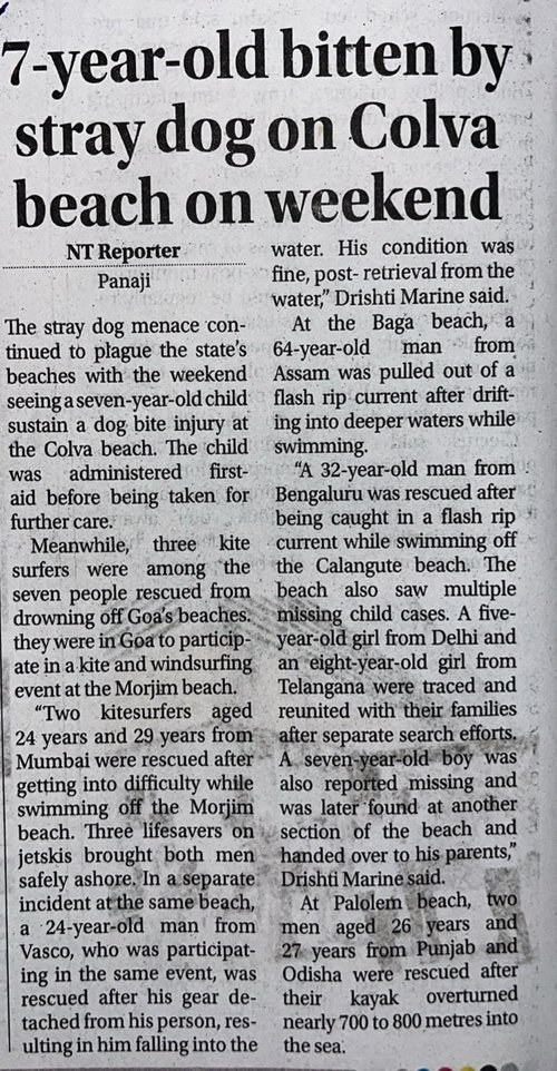 7 year old bitten by stray dog