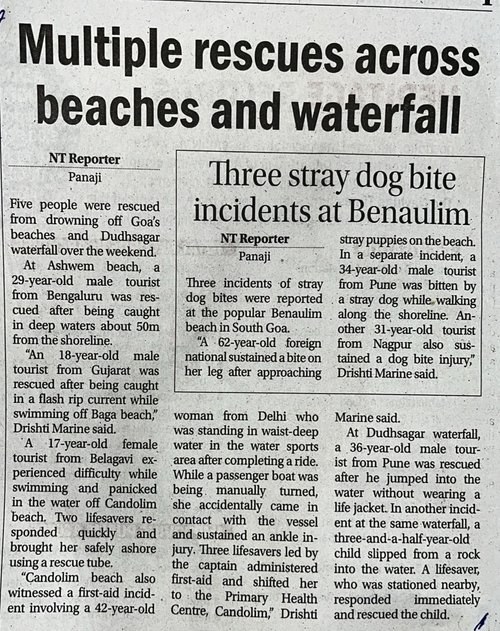 Multiple rescues across beaches and waterfall