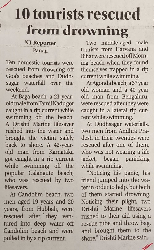 10 tourists rescued from drowning