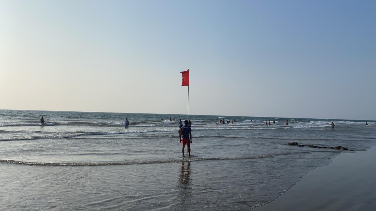 Swim between the flags